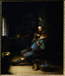 Diş çekici. Gerard Dou (veya Gerrit Dow) (1613-1675) tarafından yapılan boyama by Gerrit Dou