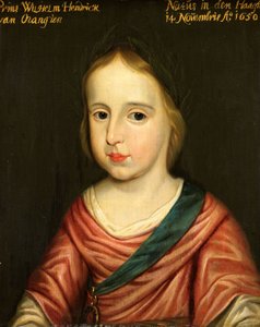 Portrait of Willem III Prince of Orange, c.1653 (panel üzerine yağlıboya) by Gerrit van (after) Honthorst