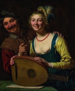 Şehvet Alegorisi (tuval üzerine yağlıboya) by Gerrit van Honthorst