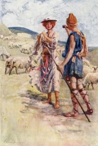 Calidore ve Pastorella (renkli lito)