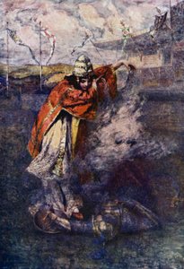 Duessa, Enchanted Cloud'u (renkli litho) ortadan kaldırdı by Gertrude E. Demain (after) Hammond