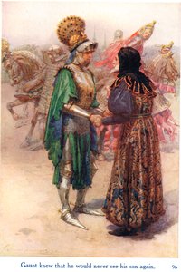 Gaunt, oğlunu bir daha asla göremeyeceğini biliyordu, George Harrap & Son tarafından yayınlanan 'Shakespeare'in İngiliz Krallarının Hikayeleri'nden bir örnek. by Gertrude E. Demain Hammond