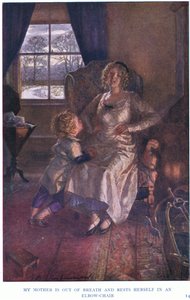 Annemin nefesi kesildi ve dirsekli sandalyede dinleniyor by Gertrude E. Demain Hammond