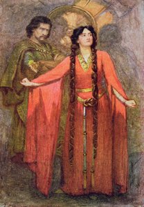 O, asla güneş görmeyeceksin, bkz. 1910 dolaylarında yayınlanan 'Shakespeare'den Hikayeler: Thomas Carter tarafından Yeniden Anlatılan'daki 'Macbeth'ten illüstrasyon (renkli lito)