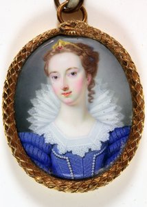 Elizabeth Robinson Bayan Montagu Adında Bir Leydi (emaye) by Gervase (attr.to) Spencer