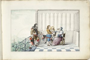 Bir terasta şirket by Gesina ter Borch (signed by artist)