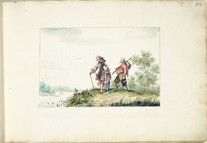 Lord ve bir manzarada gezgin by Gesina ter Borch (signed by artist)