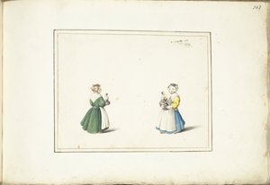 Bir oyuncak bebek ile iki kız by Gesina ter Borch