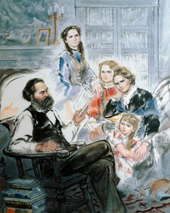 Karl Marx ve ailesi (sulu boya) by Ghan Zen Mon