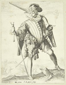 Çene kayışlı asker (arquebus) by Gheyn, Jacques II de