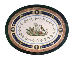 Mikromozaik masa üstü, Roma, 18. yüzyılın sonları (mozaik, ormolu monte edilmiş abanoz ve saten ağacı) by Giacomo (attr. to) Raffaelli