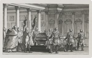 İmparator Paul I. Devlette bir şeref kıtasıyla yatıyor by Giacomo Antonio Domenico Quarenghi
