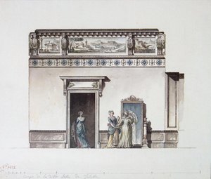 Pavlovsk Sarayı. Soyunma odası tasarımı, End 1790s