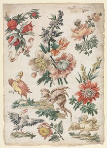 Kuşlar ve Griffon ile Çiçek Tasarımları, 1784.