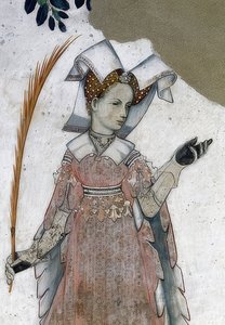 Saluzzo Markisinin ve eşlerinin tarihi ve mitolojik kahramanlar ve kadın kahramanlar olarak tasviri. Detay: Tommaso III