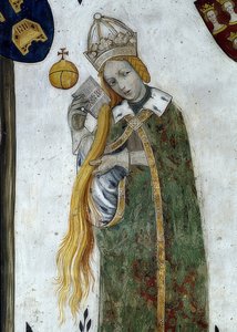 Saluzzo Markisinin ve eşlerinin tarihi ve mitolojik kahramanlar ve kadın kahramanlar olarak tasviri. Detay: Etiyope olarak Beatrice Visconti, I. Fredericos
