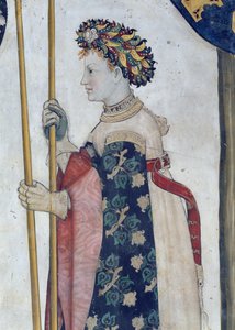 Dokuz Layık ve Dokuz Layık Kadın, Semiramis detayı, 1418-30 (fresk)
