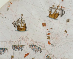 Bir Deniz Haritası, Kanarya Adaları detayı, 1564 by Giacomo Maggiolo