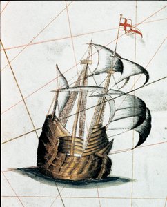 Ceneviz karaveli (bir portulanın detayı by Giacomo Maggiolo