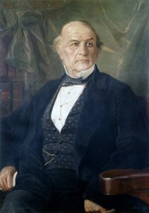 William Ewart Gladstone'un portresi. İngiliz politikacı (1809 - 1898) .Mantegazza tarafından yapılan boyama. Milano Risorgimento Müzesi