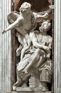 Peygamber Habakuk (Habaquq, Habakuk, Habakkuk, Abakuk, Havakuk) ve melek (Peygamber Habakkuk ve melek) Gian Lorenzo Bernini