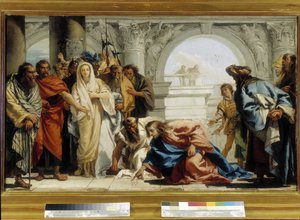 İsa ve zina eden kadın (tuval üzerine yağlı boya) by Giovanni Domenico Tiepolo
