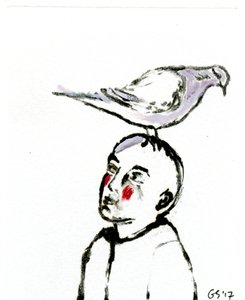 Eve Dönüş II, 2017, (kağıt üzerine yağlı boya) by Gigi Sudbury