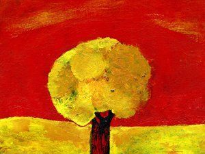 Sarı Ağaç, 2006, (kağıt üzeri yağlı boya) by Gigi Sudbury