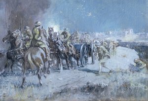 Mühimmat Kolonu (kağıt üzerine wc, guaş ve tebeşir)