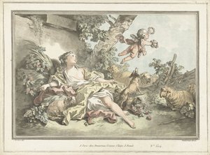 Uçan Amor ile Çoban by Gilles Antoine Demarteau