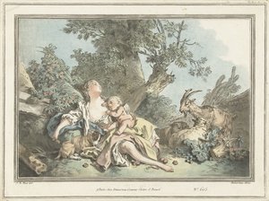 Uyuyan Çoban ve Uyuyan Amor by Gilles Antoine Demarteau