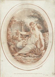 Perisi ve iki putti ile Bacchanal by Gilles Demarteau