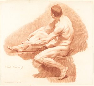 Akademi by Gilles Demarteau, the Elder after Carle Van Loo