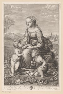 Bir çayır manzarasında çocuk ve Vaftizci Yahya ile Mary by Gilles Rousselet