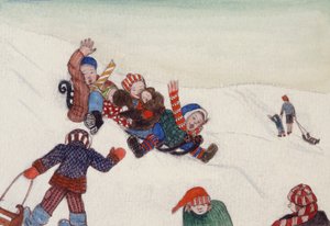 kızakla kayma by Gillian Lawson