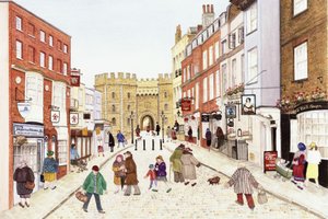 Windsor Kalesi, 1989 (kağıt üzerine sulu boya) by Gillian Lawson
