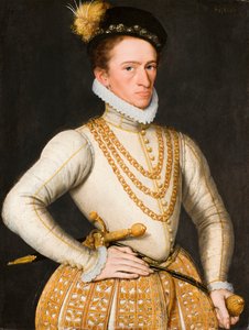 Bilinmeyen bir asil adamın portresi, 1575. by Gillis Claeissens