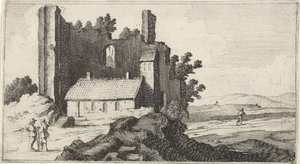 Bir harabede şapel On iki manzara (dizi başlığı) by Gillis van Scheyndel (I)