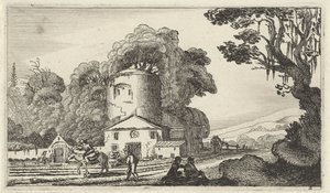 Bir kule ile manzara Figürlü on iki manzara (dizi başlığı) by Gillis van Scheyndel (I)
