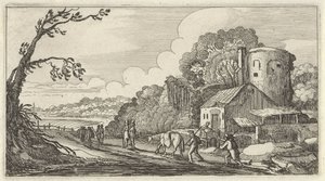 Gezginlerle manzara Figürlü on iki manzara (nesne üzerindeki başlık) by Gillis van Scheyndel (I)