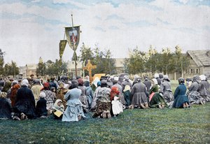 Bir köyde dini bir alay, Rusya, c1890