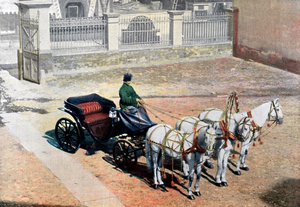 Yazın üç atlı bir troyka, Rusya, c1890