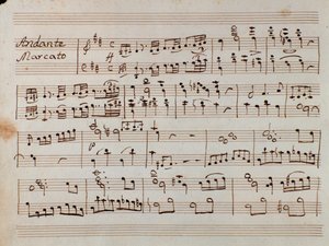 Gioacchino Rossini'nin operası Tancredi'nin piyanosu için indirgenmiş senfoni için notaların ilk sayfası