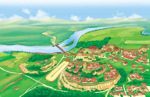 Antik Roma (arkaik): MÖ 6. yüzyılda Roma şehrinin görünümü. by Giorgio Albertini