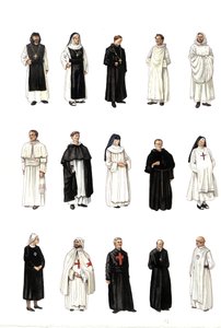 Rahibelerin, keşişlerin farklı zamanlardaki kostümleri ve giysileri. by Giorgio Albertini