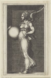 Bir küre ile alegorik figür by Giorgio Ghisi