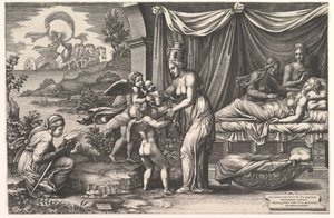 Doğum Alegorisi, 1558. by Giorgio Ghisi