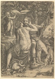 Venüs ve Adonis, yaklaşık. 1570 by Giorgio Ghisi