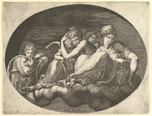Venüs ve Aşk Tanrısı, Diğer İki Tanrıça ve bir Putto, 1560