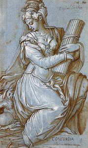 Concordia (kağıt üzerine kalem, siyah mürekkep ve gri kurşun kalem) by Giorgio Vasari